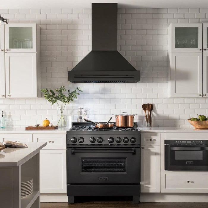 ZLINE Black Stainless Steel Range Hood with Black Stainless Steel Handle (BS655-BS)