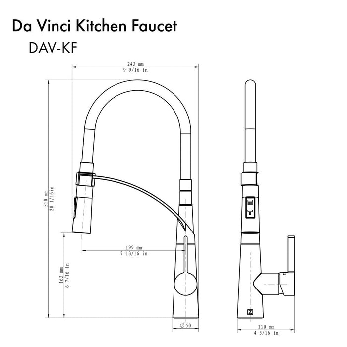 ZLINE Da Vinci Pull Down Kitchen Faucet in Brushed Nickel (DAV-KF-BN)