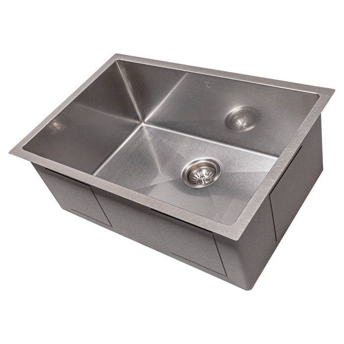 ZLINE Meribel 27 in. Undermount Single Bowl Stainless Steel Kitchen Sink with Bottom Grid (SRS-27)