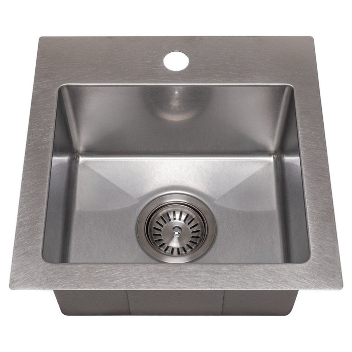 ZLINE Donner 15 in. Topmount Single Bowl Scratch Resistant Stainless Steel Bar Kitchen Sink (STS-15S)