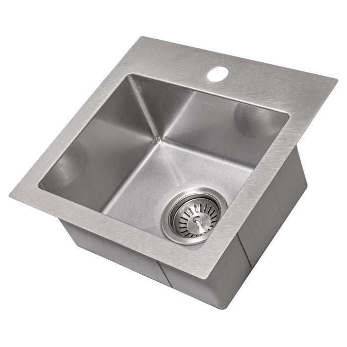 ZLINE Donner 15 in. Topmount Single Bowl Scratch Resistant Stainless Steel Bar Kitchen Sink (STS-15S)