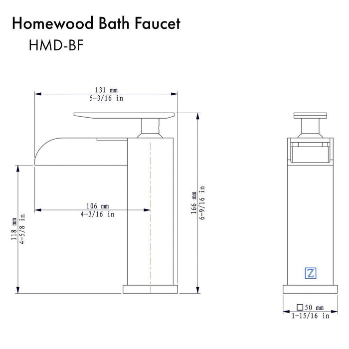 ZLINE Homewood Waterfall Bath Faucet in Chrome (HMD-BF-CH)