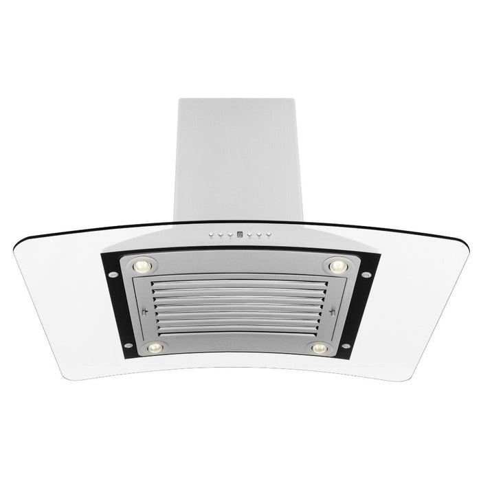 ZLINE Convertible Vent Island Mount Range Hood in Stainless Steel and Glass (GL9i)