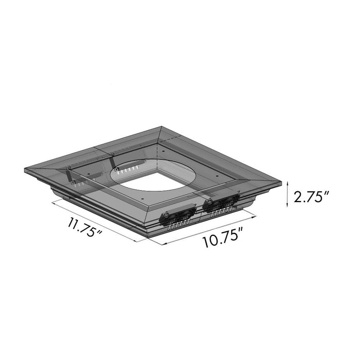 ZLINE Ducted Vent Island Mount Range Hood in Stainless Steel with Built-in CrownSound Bluetooth Speakers (GL1iCRN-BT)