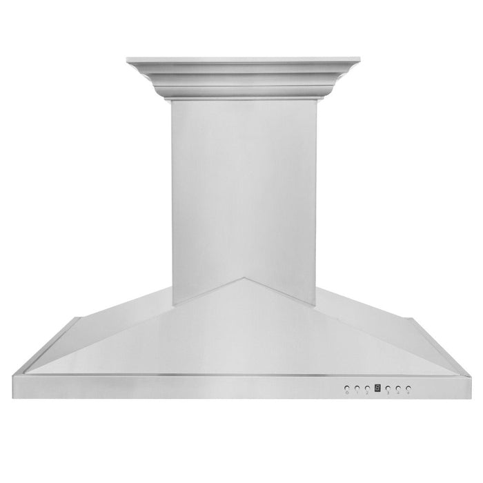 ZLINE Ducted Vent Island Mount Range Hood in Stainless Steel with Built-in CrownSound Bluetooth Speakers (GL1iCRN-BT)