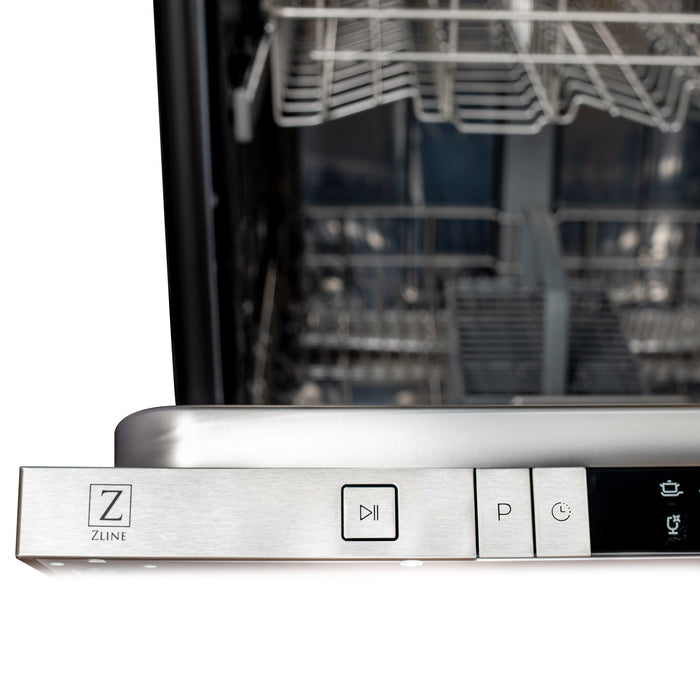 ZLINE 24 in. Top Control Dishwasher with White Matte Panel and Modern Style Handle, 52dBa (DW-WM-H-24)