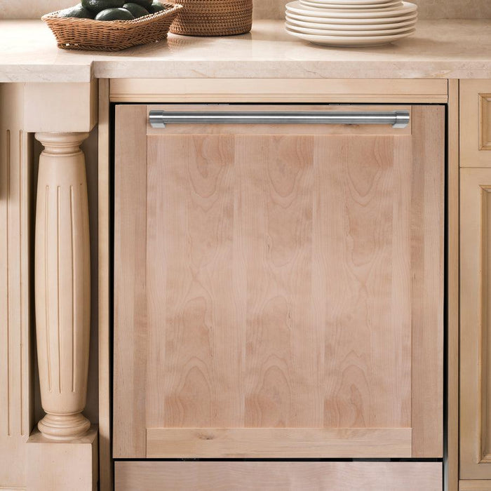 ZLINE 24 in. Top Control Dishwasher with Unfinished Wooden Panel and Traditional Style Handle, 52dBa (DW-UF-H-24)