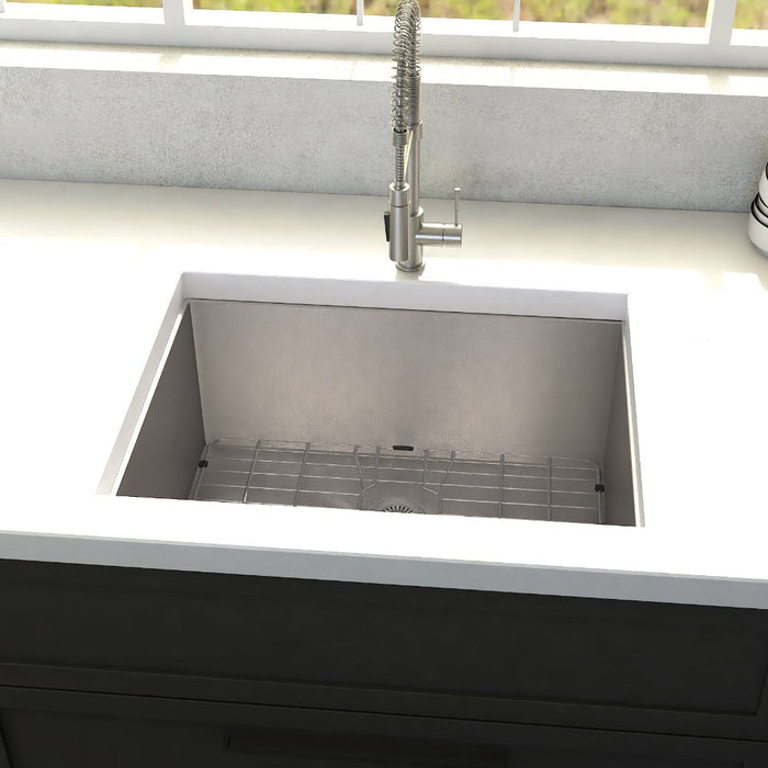 ZLINE Meribel 23 in. Undermount Single Bowl Stainless Steel Kitchen Sink with Bottom Grid (SRS-23)