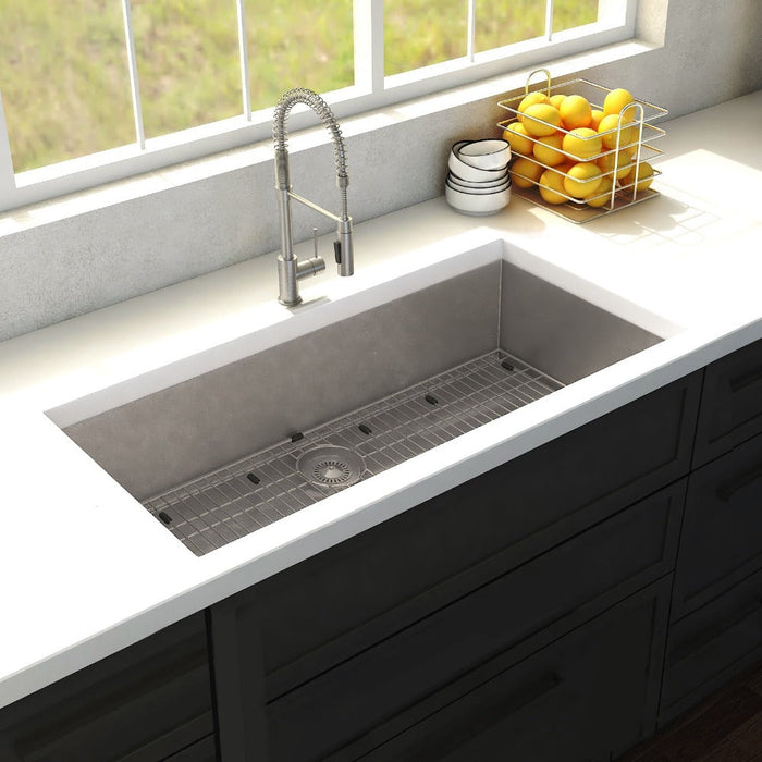 ZLINE Meribel 33 in. Undermount Single Bowl Stainless Steel Kitchen Sink with Bottom Grid (SRS-33)