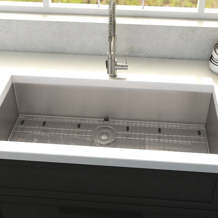 ZLINE Meribel 33 in. Undermount Single Bowl Stainless Steel Kitchen Sink with Bottom Grid (SRS-33)