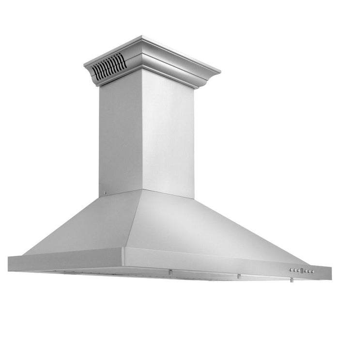 ZLINE Ducted Vent Wall Mount Range Hood in Stainless Steel with Built-in CrownSound Bluetooth Speakers (KBCRN-BT)