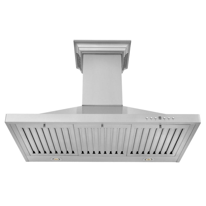 ZLINE Ducted Vent Wall Mount Range Hood in Stainless Steel with Built-in CrownSound Bluetooth Speakers (KBCRN-BT)