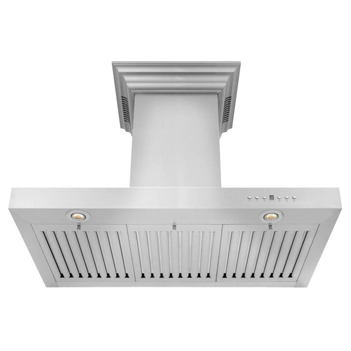 ZLINE Wall Mount Range Hood In Stainless Steel With Built-In CrownSound Bluetooth Speakers (KECRN-BT)