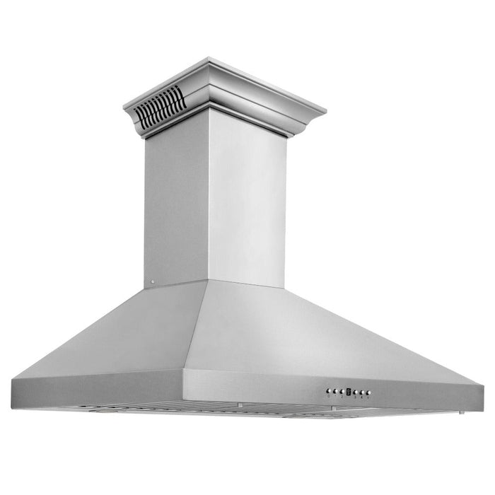 ZLINE Ducted Vent Wall Mount Range Hood in Stainless Steel with Built-in CrownSound Bluetooth Speakers (KL3CRN-BT)