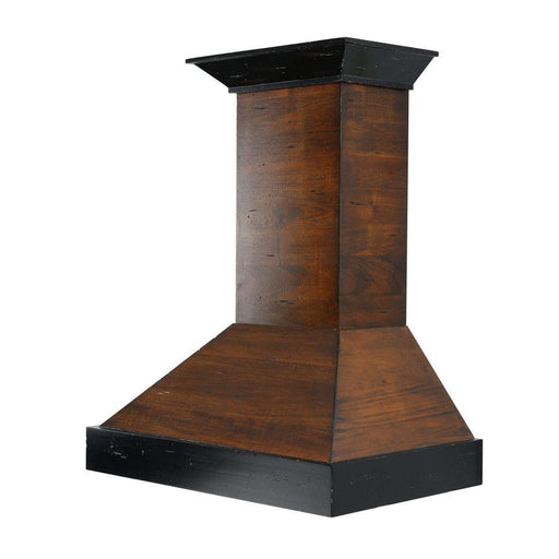 ZLINE 30 in. Convertible Vent Wooden Wall Mount Range Hood in Antigua and Walnut (KBAR-30) side.