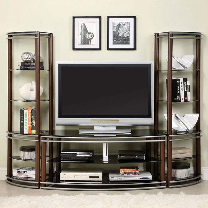 Silver Creek - 5Tv Console - Brown / Silver