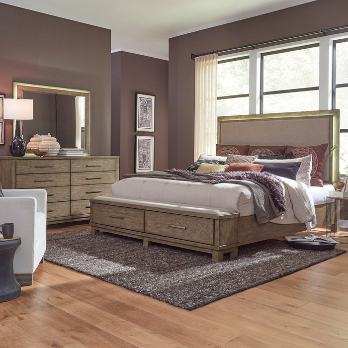 Canyon Road - Queen Storage Bed, Dresser & Mirror - Light Brown