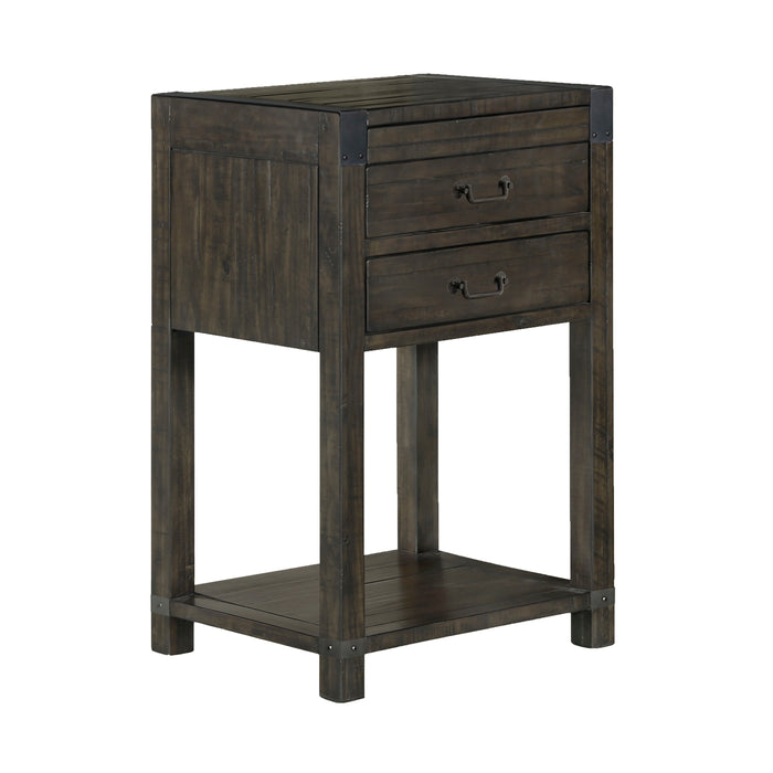 Abington - 2 Drawer Open Nightstand In Weathered Charcoal