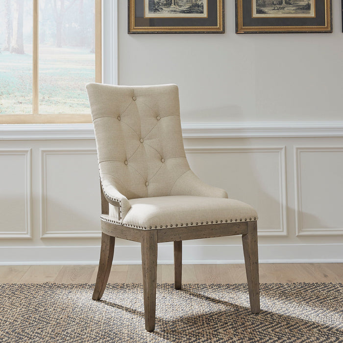 Americana Farmhouse - Upholstered Shelter Side Chair - Beige