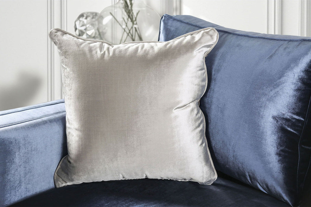 Jodie - Loveseat - Satin Blue / Silver