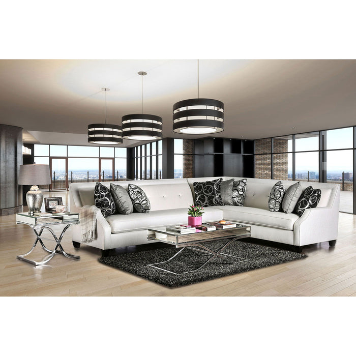 Betria - Sectional - Silver / White