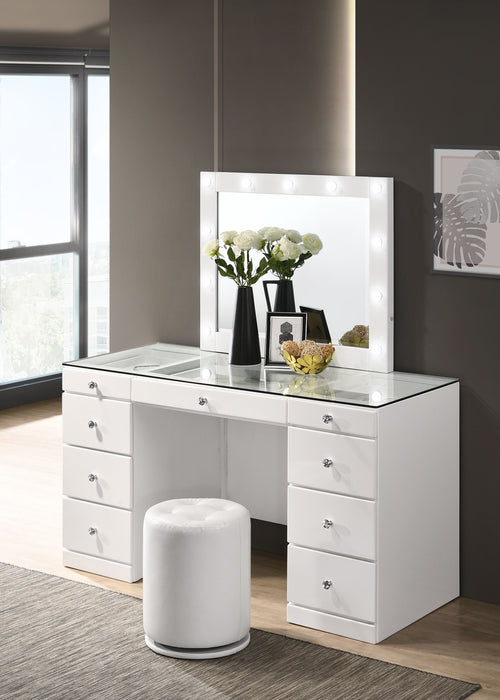 Avery - Vanity Desk, Mirror- White