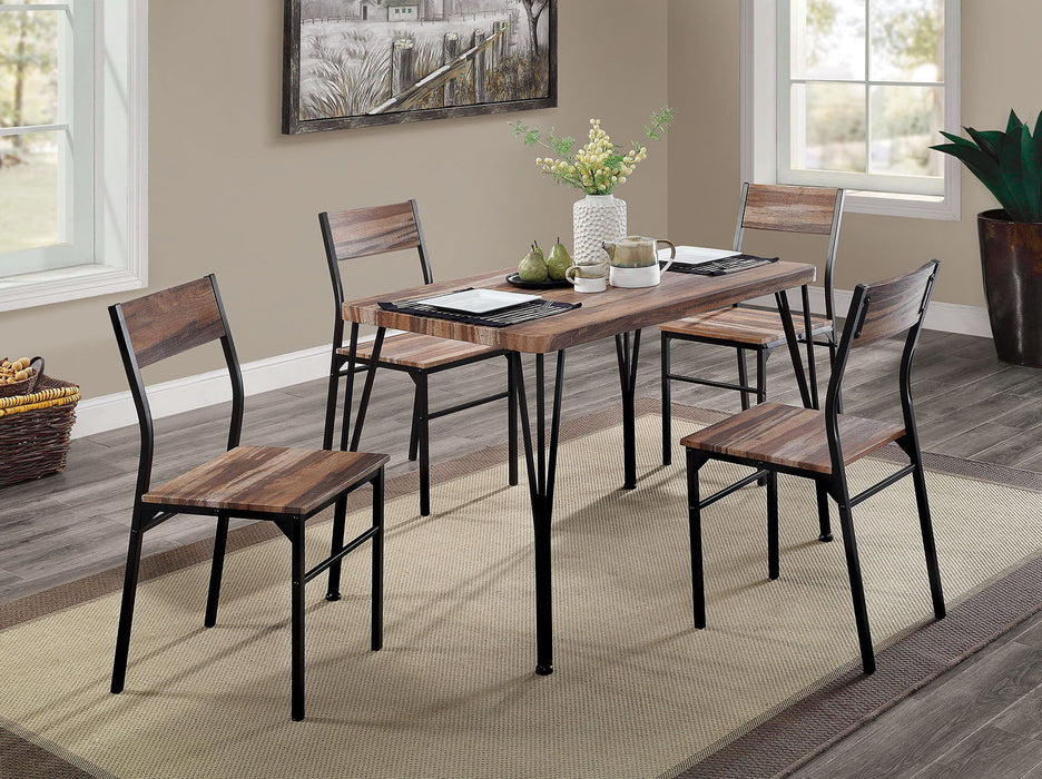 Farnham - 5 Piece Dining Table Set - Natural Tone / Espresso