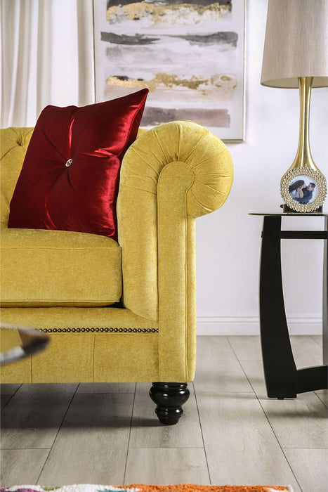 Eliza - Loveseat - Royal Yellow / Red