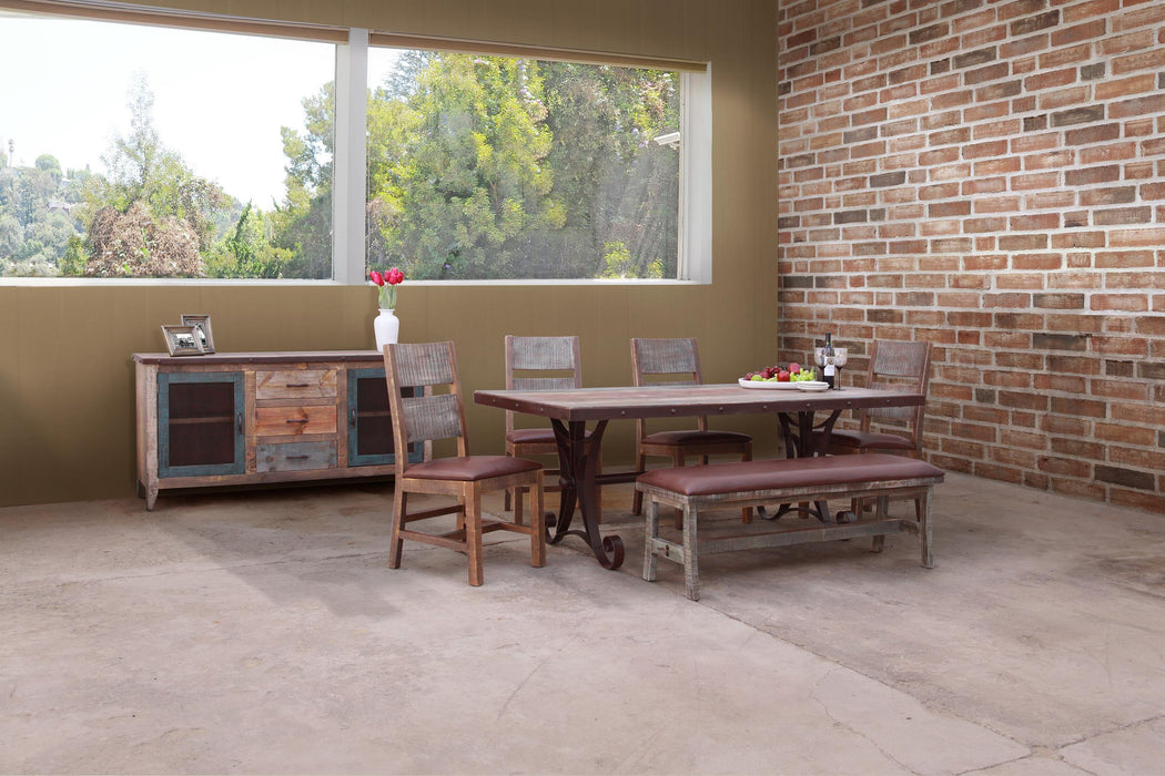 Antique - Multicolor Table With Iron Base