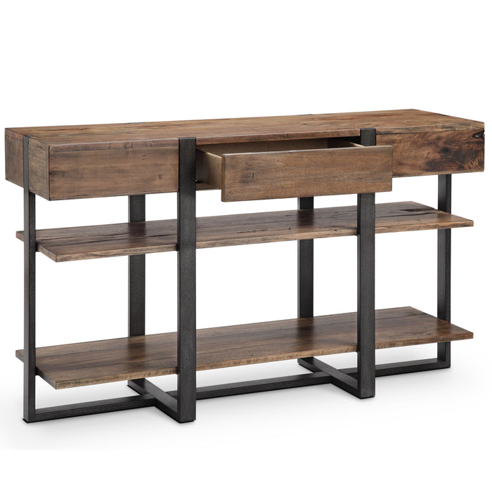 Prescott - Modern Reclaimed Wood Rectangular Console Table in Rustic Honey