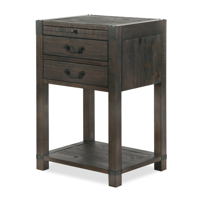 Abington - 2 Drawer Open Nightstand In Weathered Charcoal