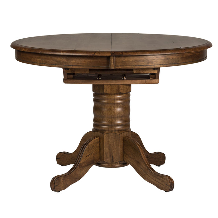 Carolina Crossing - Pedestal Table - Dark Brown