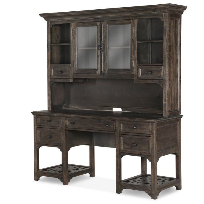 Bellamy - Desk With Hutch In Weathered Peppercorn