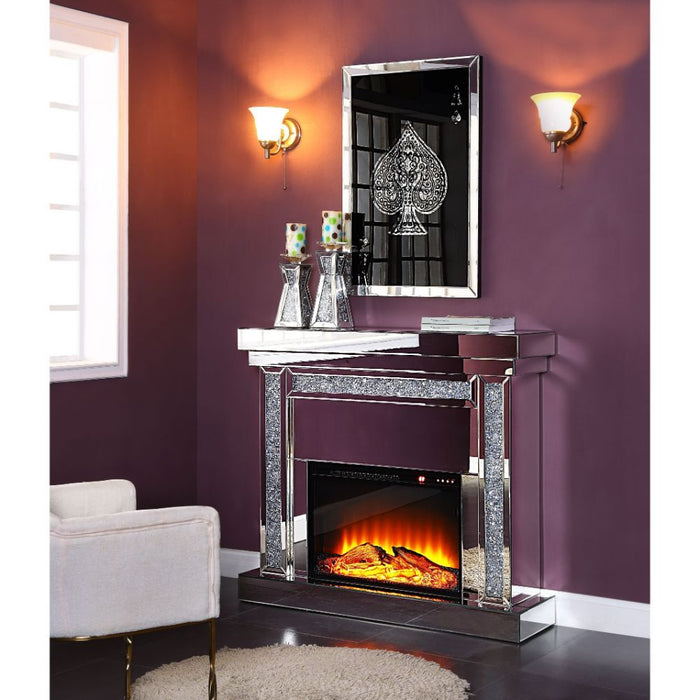 Noralie - Fireplace - Mirrored & Faux Diamonds - 42"