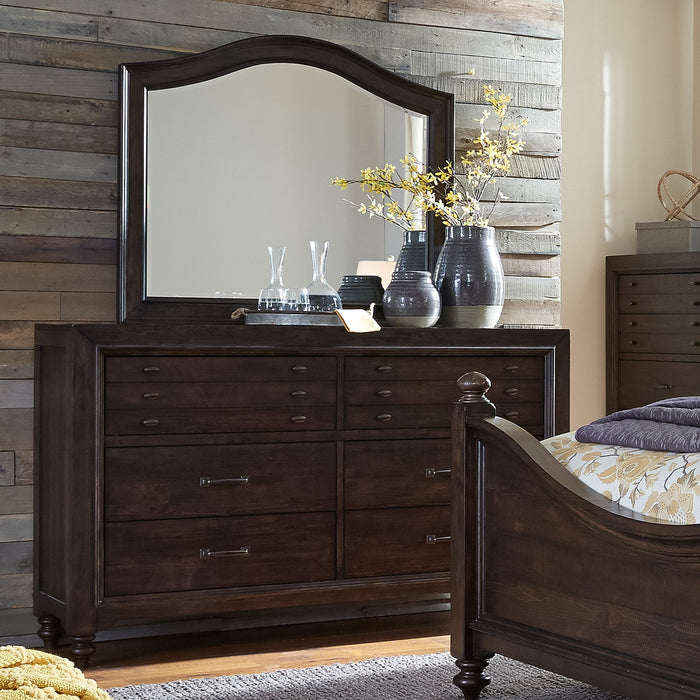 Catawba Hills - Dresser & Mirror - Dark Brown