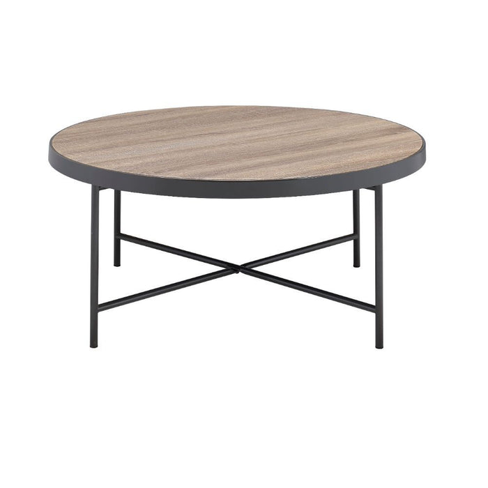 Bage - Coffee Table - Weathered Gray Oak & Metal