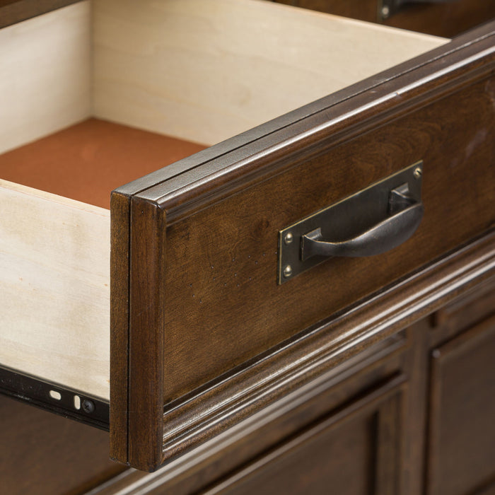 Saddlebrook - Dresser & Mirror - Dark Brown