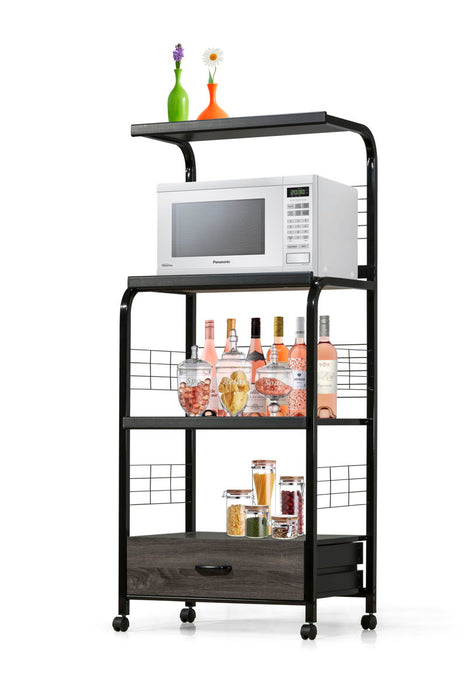 Kitchen Shelf On Casters - Black