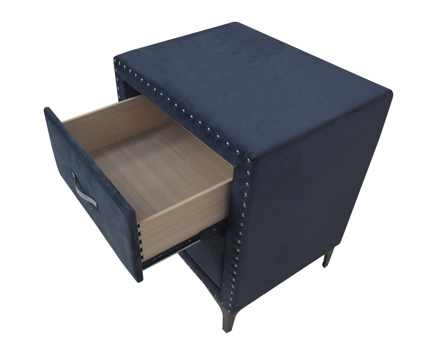 Lucinda - Nightstand - Dark Gray - W / Glass