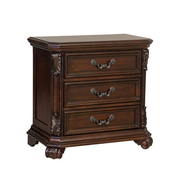 Messina Estates - 3 Drawer Night Stand - Dark Brown