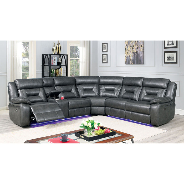 Omeet - Power Sectional - Gray