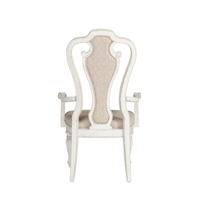 Magnolia Manor - Splat Back Upholstered Arm Chair - White