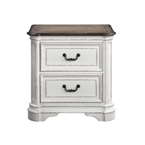 Florian - Nightstand - Antique White & Oak Finish