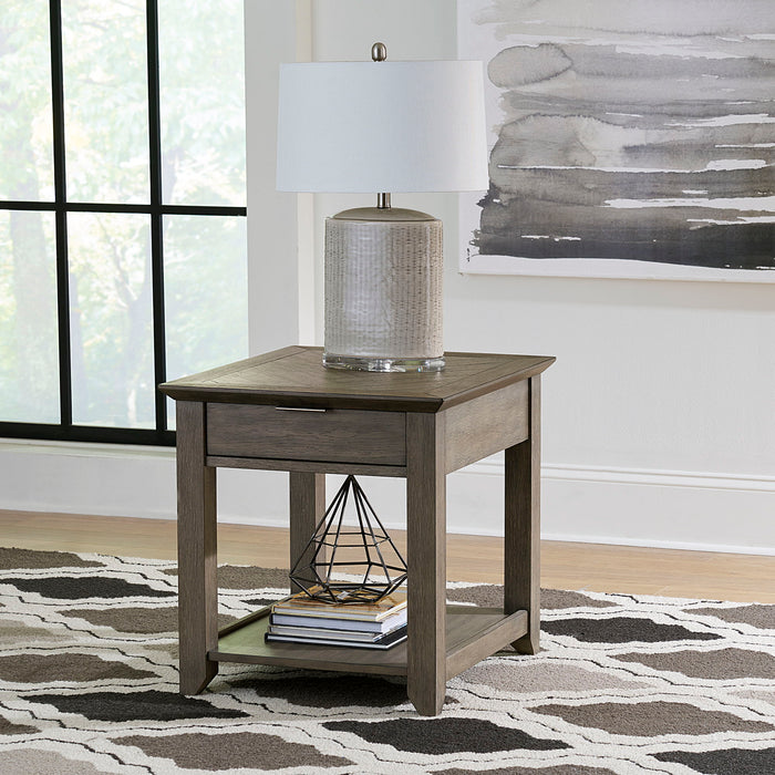 Rawson - 1 Drawer End Table - Dark Gray