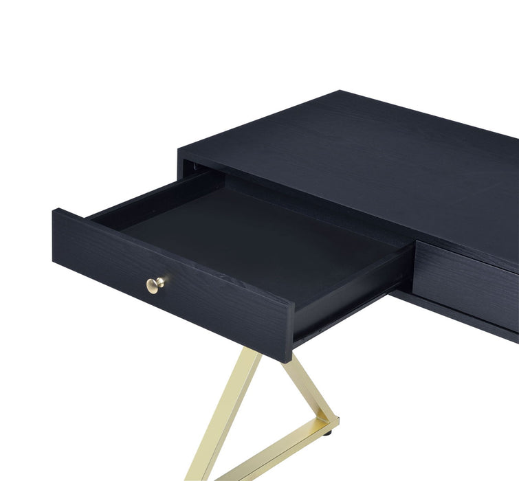 Coleen - Vanity Desk - Black & Brass Finish