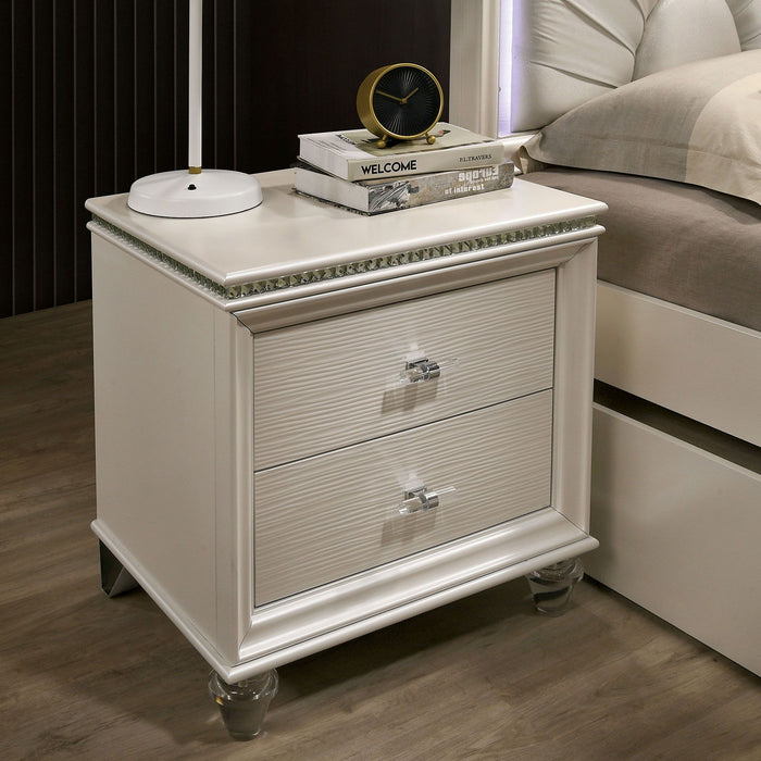 Allie - Night Stand - Pearl White