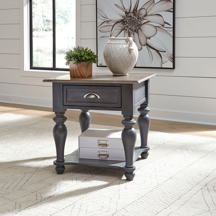 Ocean Isle - Drawer End Table - Dark Gray