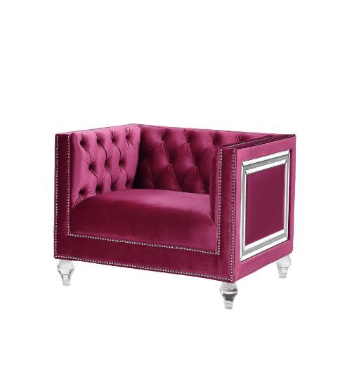 Heibero - Chair - Burgundy Velvet - 31"