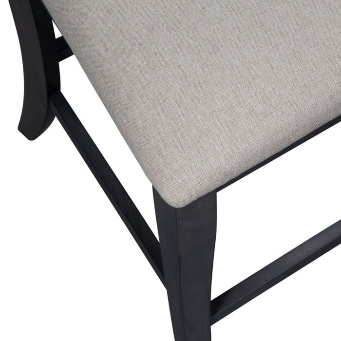 Ocean Isle - Upholstered X Back Counter Chair - Dark Gray