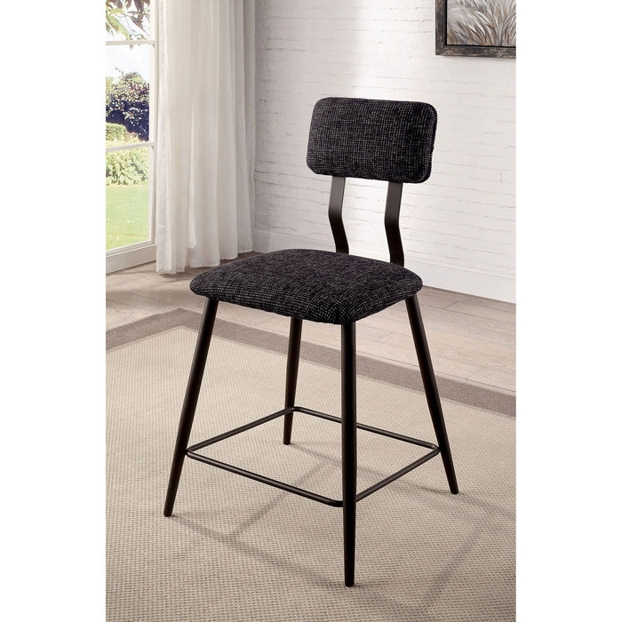 Dicarda - Counter Ht. Chair (Set of 2) - Black / Distressed Dark Oak